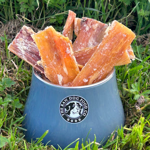 A bowl of beef paddywhack air-dried pieces