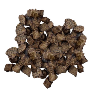A picture of lamb lung bites for pet treats.
