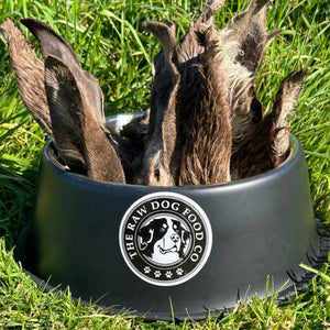 A bowl of furry venison ears. 