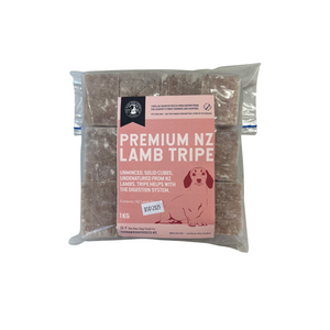 A packet of frozen lamb tripe mince. 