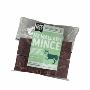 A packet of frozen wallaby mince.