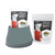 Packaging of 'Olives Kitchen Doggy Daily' showing a white bag with red accents and a picture of a dog bowl. A gray bowl with a supplement inside is also displayed in front of the bag.