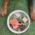An image of a dogs dinner bowl that contains beef liver. 