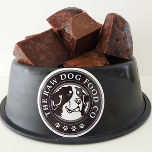 Beef Liver for dogs in a bowl. 