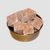 A bowl of frozen minced salmon intended for pet food consumption