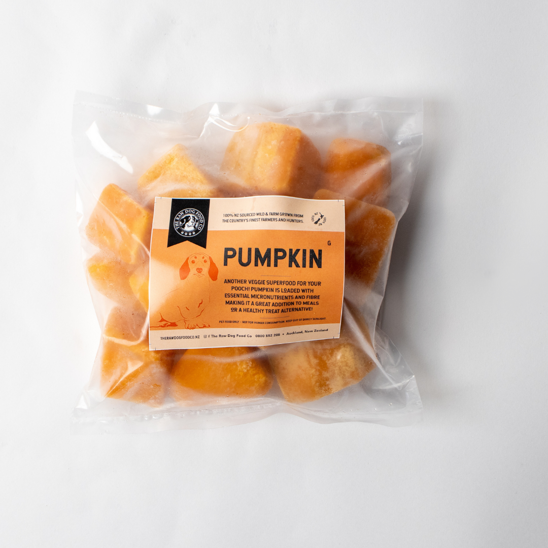 Pumpkin added online to dog food