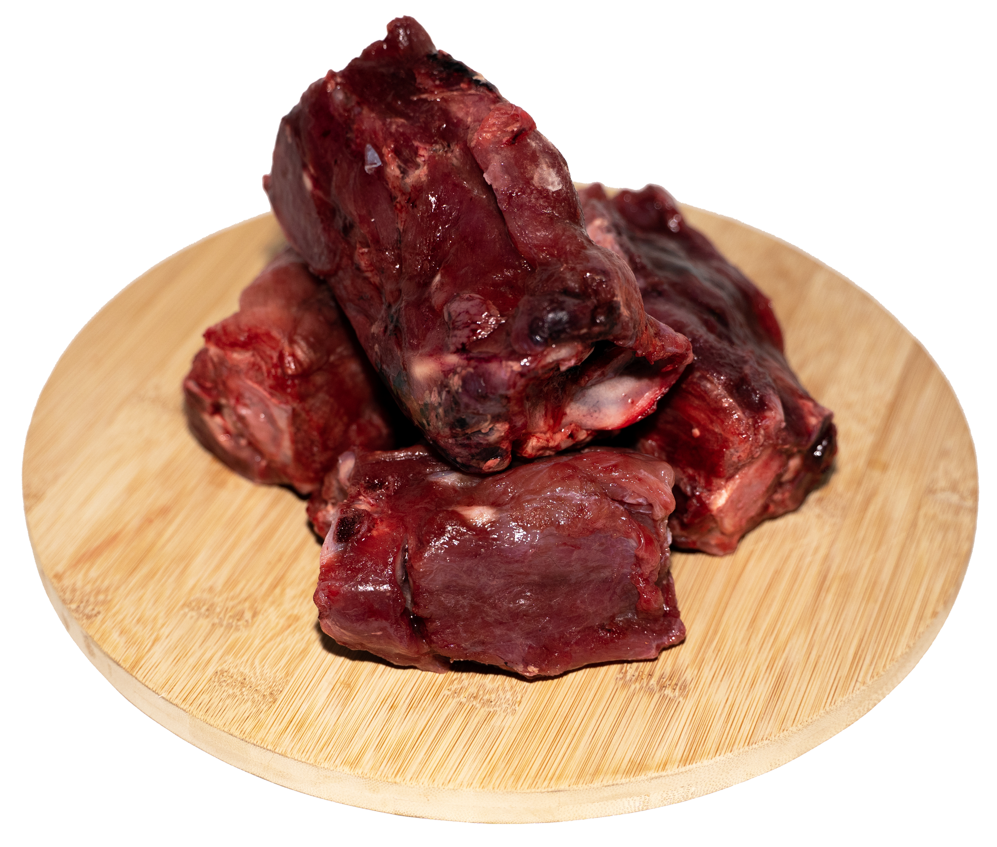 An image of veal neck bones on a cutting board. 
